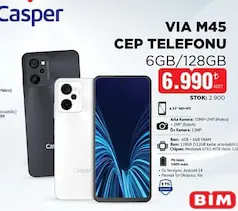 CASPER VİA M45 CEP TELEFONU 6 GB/128 GB fiyat ve kampanya bilgisi